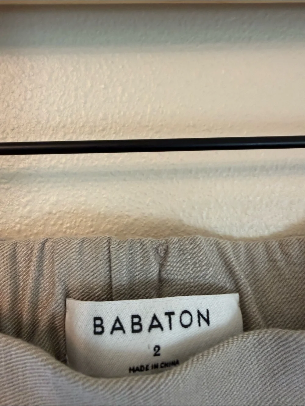 Aritzia Babaton Cohen Pant Linen Blend Taupe High Rise Cropped Trousers Size 2